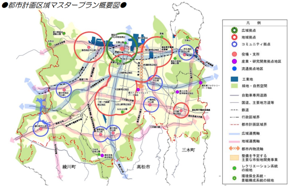 高松広域都市計画区域マスタープランマップ