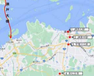 四国新幹線高松駅候補地地図
