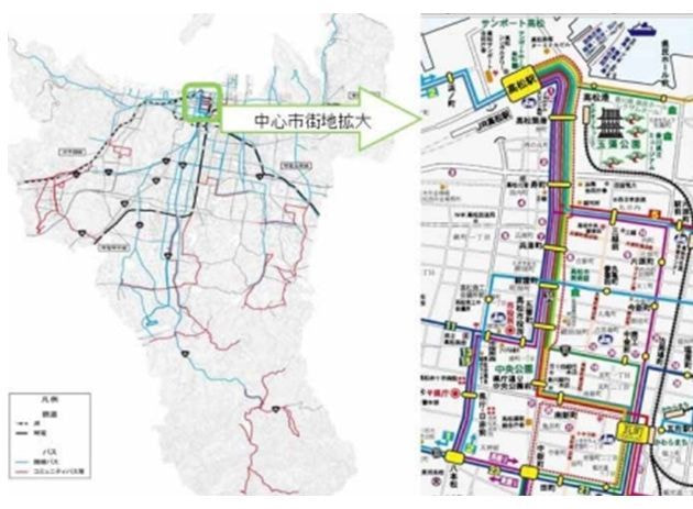 高松市内路線バス図